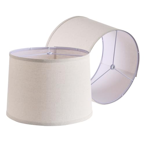 taotanra- Set of 2 Drum Linen lampshade - Handcrafted Fabric Table lamp and Floor lamp Replacement Accessories