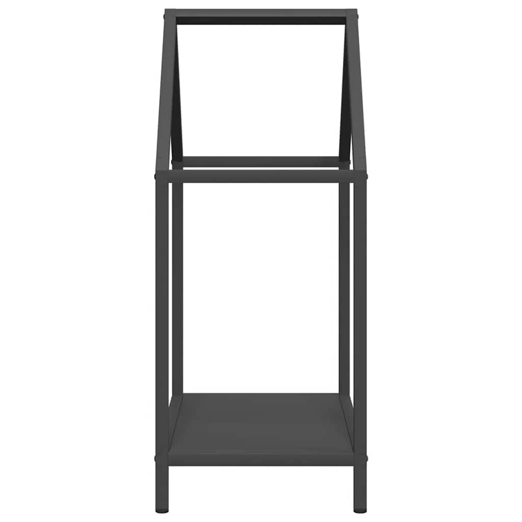 Estantería para leña negra de acero laminado en frío, 40 x 25 x 60 cm, con gran almacenamiento para interior y exterior, para guardar y secar leñas