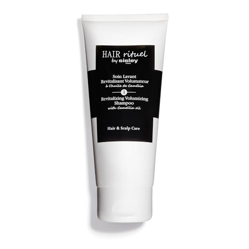 Hair Rituel by Sisley Paris Revitalizing Volumizing Shampoo with Camellia Oil - 200 mL - Gently Cleanses, Improves Look of Volume & Supports Hair and Scalp Health - Rich Foam Texture - Sulfate Free