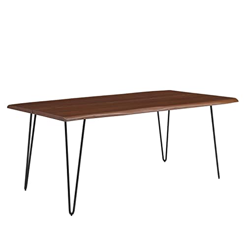 Modway Ardor 74' Live Edge Acacia Wood Rectangular Dining Table in Black Walnut