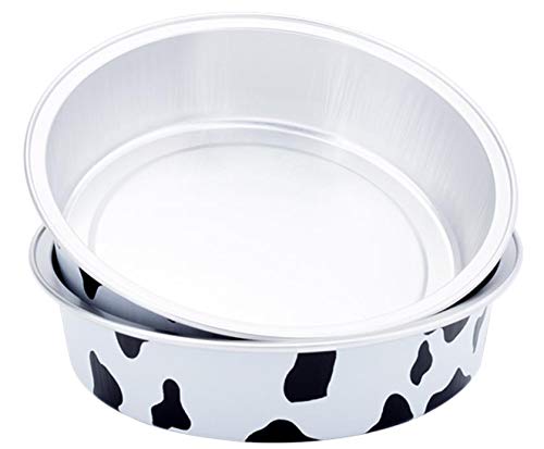 Keisen 4 2/3" Mini Disposable Aluminum Foil Cups 215Ml For Muffin Cupcake Baking Bake Utility Ramekin Cup 24/Pk (Cow Lines) #TOP5