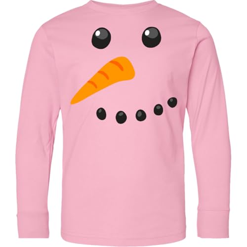 inktastic Snowman Face Youth Long Sleeve T-Shirt