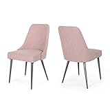 Christopher Knight Home Dawn Modern Fabric Dining Chairs (Set of 2), Light Blush