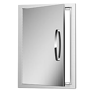 KODOM BBQ Access Door 17W x 24H Inch, Stainless Steel Single BBQ Doors,Weatherproof Outdoor Kitchen Doors for BBQ Island Outdoor Kitchen and Outside Cabinet