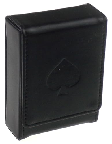 Hickoryville Single Deck Leather Playing Card Case/Holder - Fits Poker and Bridge size cards (Black)