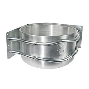 Kerbl 32496 voederbak aluminium, ca. 18 l, voor hoekmontage, met afvoer, 37 x 37 x 24 cm