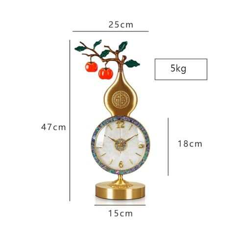 Reloj de mesa retro de latón con lente de vidrio HD para decorar salones elegantes 3