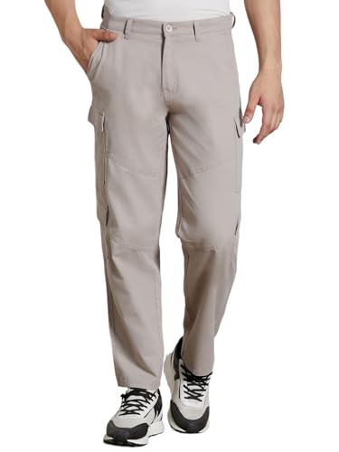 Image of Dennis Lingo Men Cotton Lycra Solid Stretchable Cargo Trousers
