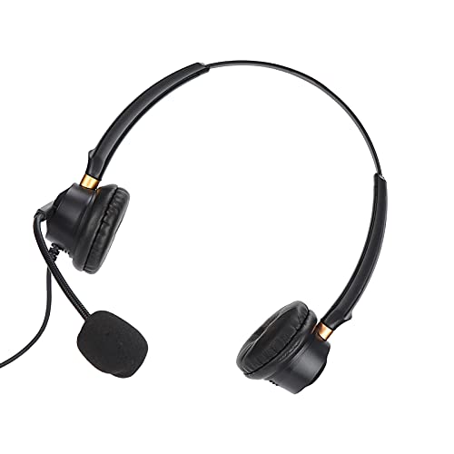 EIMSOAH Casque Téléphonique avec Microphone, Contrôle du Son Clair pour Les Centres D'appels Professionnels, Communication au Bureau, Casque Réglable pour Chat Skype, Coussinets d'oreille en