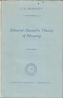 Edmund Husserl's theory of meaning (Phaenomenologica) B0006C3E6Y Book Cover