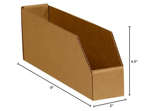 Image of Box USA BBINBIN29K Open Top Bin Boxes, 2 inch x 9 inch x 4-1 /2 inch, Kraft (Pack of 25)