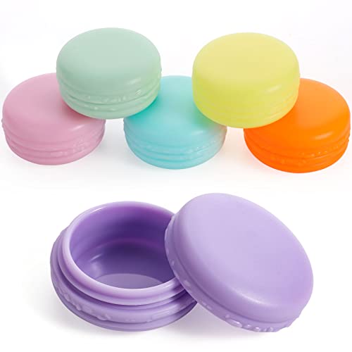 HuaJiao Lot de 6 bouteilles de voyage de 10 ml pour articles de toilette, pots d'échantillons, pots de cosmétiques avec couvercles pour crèmes, poudres, crèmes pour le visage – 6 couleurs