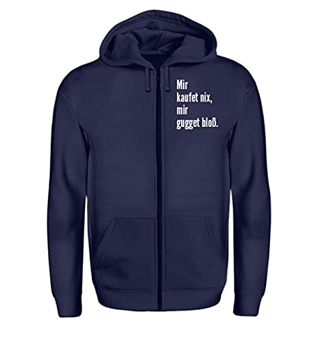 Sweat à capuche zippé souabe bleu marine taille L avec message imprimé humoristique