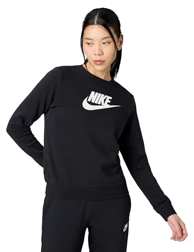 Nike Damen Club Crew Sweatshirt, Black/White, M EU