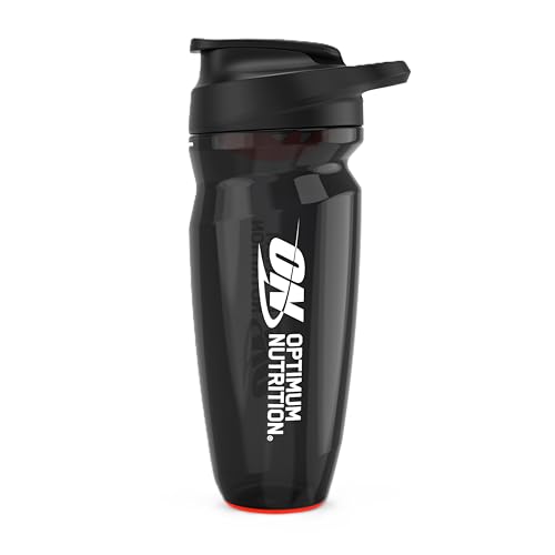 Optimum Nutrition Opti-Lock Shaker Bottle, 700 ml Capacity, Leak Proof Protein Shaker Cup with Click Lock Lid, Flip Cap, Integrated Agitator, Measurement Scale, BPA Free Durable Gym Shaker