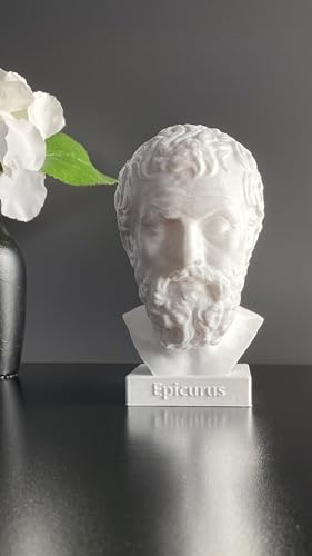 Escultura de Epicuro de 15 cm, estatua de filósofo griego antiguo o busto de Epicuro