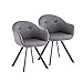 Marchio Amazon - Movian Flow - Set da 2 sedie da pranzo, colore grigio scuro