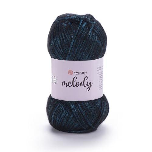 Image of YarnArt Melody Variegated Chainette - Metallic Sheen Fiber for Knitting, Crochet & Embroidery, 100g (3.5 oz) Skein, 230m (251 yd), Premium Blend of 70% Polyamide 21% Acrylic 9% Wool (890)