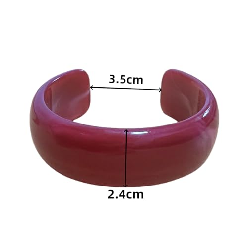 Image of 1Pc Resin Wide Round Bangle Bracelets Minimalist Jewelry for Women Geometric Bohemian Colorful Wrap Bracelet Elegant Round Acrylic Holiady Chunky Thick Bracelet