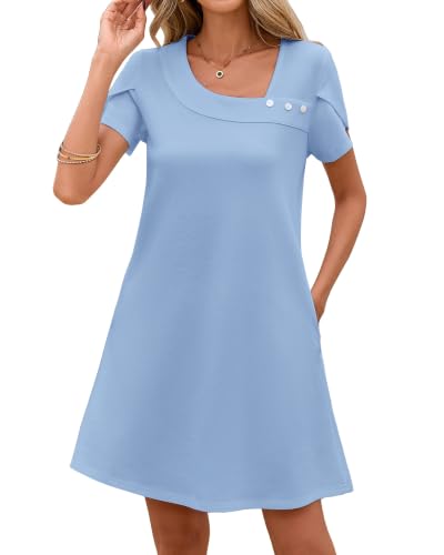 Image of Valiamcep Women's 2026 Summer Sleeveless Mini Dress Casual Square Neck Slim Fit Cocktail Party Short Dresses