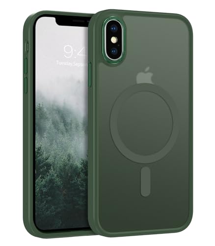 BENTOBEN Case for iPhone Xs and iPhone X, Compatible with Magsafe, Skin-Friendly Touch Slim Shockproof iPhone X/XS Phone Magnetic Case, Full-Body Protective Phone Case for iPhone X/XS 5.8 inch, Green