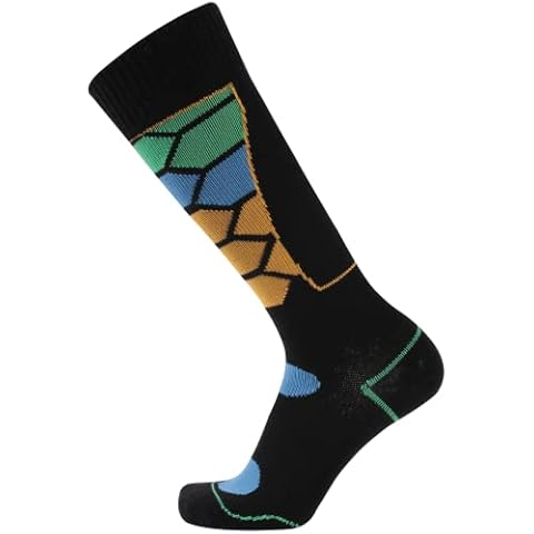 SuMade Waterproof Socks for Men Knee High,Unisex Cold Weather Socks Football Skiing Cycling Hiking Socks 1 Pair, Multicoloured Black, XS Cover