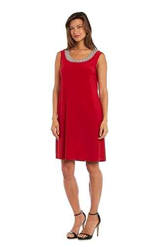 Image of R&M Richards Women's Petite Glitter Trim Jacket Dress
