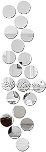 Bikri Kendra - Circle 20 Silver - 3D Acrylic Decorative Mirror Murals Wall Stickers