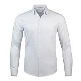 Ben Sherman Slim Fit Long Sleeve Button Down Dress Shirts for Men - Wrinkle Free Long Sleeve Shirt Mens Formal 4-Way Stretch White