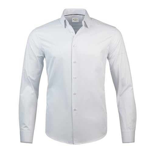 Ben Sherman Slim Fit Long Sleeve Button Down Dress Shirts for Men - Wrinkle Free Long Sleeve Shirt Mens Formal 4-Way Stretch