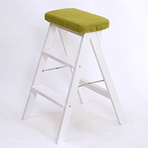 Taburete plegable de madera 3 escalones con cojín suave de alta gama 2