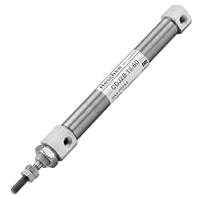 Heschen Stainless Steel Slim Air Pneumatic Cylinder, CDJ2B 10-60, M5 Port, 10mm Bore, 60mm Stroke, Double Acting Single Rod
