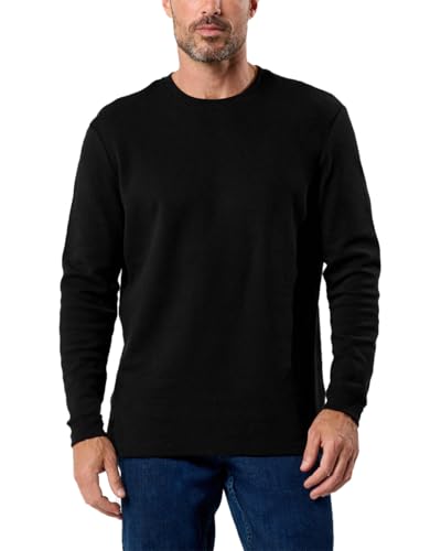 INTO THE AM Long Sleeve Waffle Knit Shirt S-4XL Premium Crew Neck Long John Thermal Shirts for Men