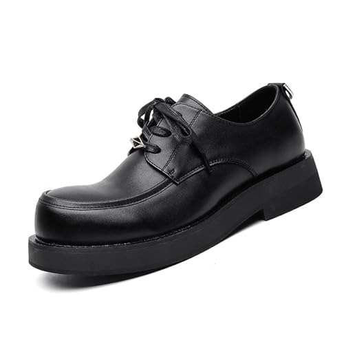 Men's Classic Round Toe Dress Shoes Lace-Up Oxfords Comfortable British Style Business Leather Shoes