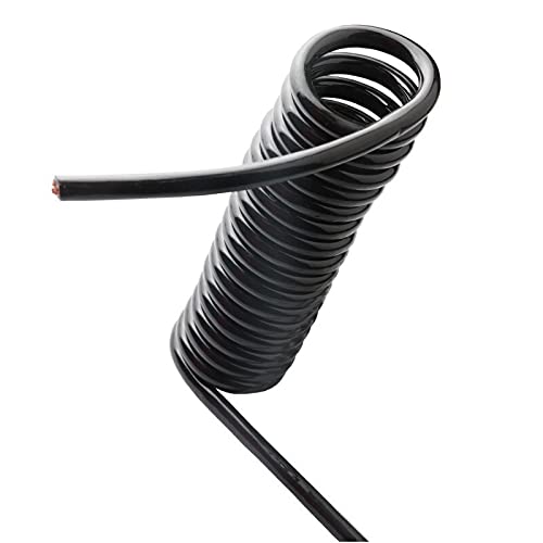 Cable, cable, 1 pieza de cable telescópico de resorte de 6 núcleos, cable en espiral de 0,2 milímetros cuadrados, 24 AWG, 2,5 m/5 m/7,5 m, cable de alimentación de color negro, cable de alambre expand