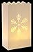 CleverDelights White Snowflake Luminary Bags - 50 Count - Christmas Holiday Luminaria