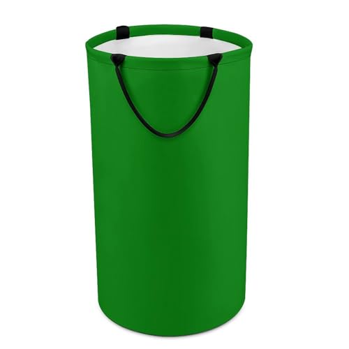 Cestas plegables de lavandería para recámara, tamaño grande, redondo, color verde oscuro, plegable, para ropa sucia, 135 L, para niños, niñas, recámara, decoración de guardería, estética