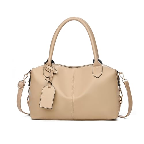 NICOLE & DORIS Elegante Handtaschen Damen Einfach Schultertaschen Weiche PU Leder Henkeltasche Mode Umhängetasche Top Griff Tasche Khaki