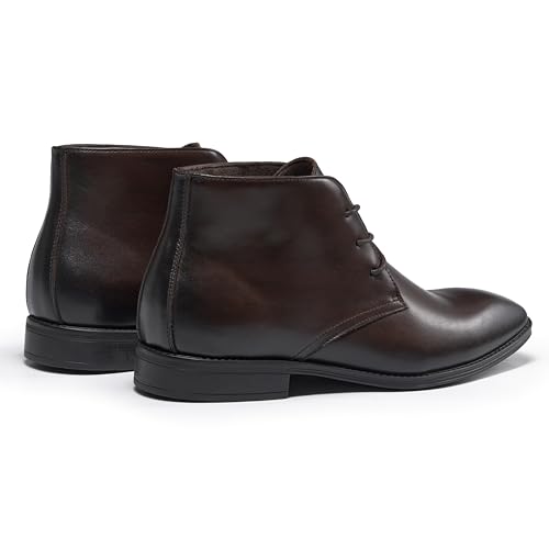 Holy dove Mens Dress Boots, Premium Leather Oxford Chukka in Coffee Brown, Non-Slip Waterproof Business Boots for Men (Size 12)4
