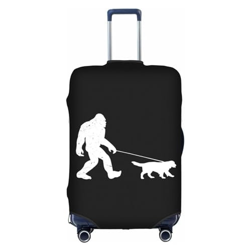 Travel Luggage Cover Funny Bigfoot And Dog Fashion Washable Baggage Suitcase Protector Fit For Luggage Small