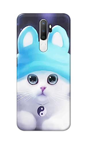 Image of Chinese Cutie Kitten Cat Big Eyes Lovely Girl Ears Hard Back Case Cover for Oppo A5 (2020) / Oppo A9 (2020) / Oppo A11x Back Cover -(J5) VNS2221