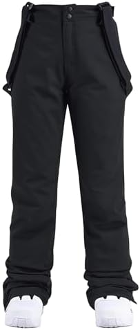 （23:30時点） [MORGEN SKY] スノーボード ウェア スキーパンツ スキーウェア スノーパンツ メンズ レディース 男女兼用 防寒ズボン サスペンダー付き アウトドア サイズ調整可能 雪遊び 登山 撥水 防風 防寒 保温 耐磨 HX116 (ブラック, 3XL)