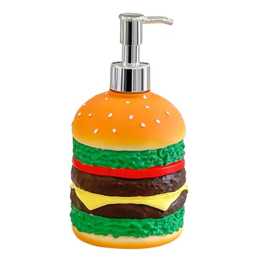 Dispensador de jabón para platos, soporte para líquido para lavavajillas para hamburguesas, material duradero y elegante, diseño fácil de verter, bomba de jabón decorativa para encimera