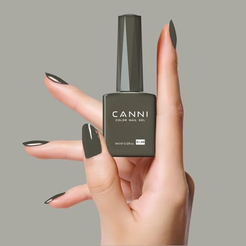 Image of CANNI Grey Gel Nail Polish, 1Pcs Grey Gel Polish Color Nail Polish High Gloss Soak Off U V Nail Manicure Salon DIY