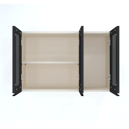 Image of SPECIALITY PANELS Multipurpose Cabinet with Modern Elegance Tinted Glass Wall Cabinet, Space Organizer for Office /Kitchen in (Highland Pine, 3 Glass Shutter)