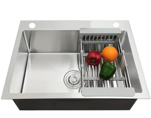 キッチンシンク ステンレススチール 大容量 結露に強く 耐久性と清潔性に優れ ナノテクノロジーを採用 シンクアクセサリーも付属し 様々なサイズをご用意しています Tasydi (50*40*20cm,A)