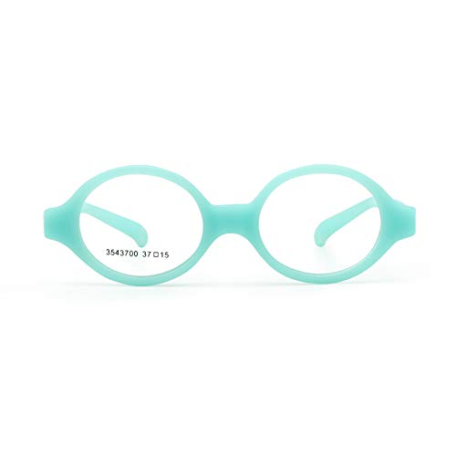 EnzoDate Baby Brille Pflanze nicht fliexible Sicherheit Weich mit Gurt Runde Rahmen mit den normalen Linsenoptik, Kinder-Brille & Kordel 37/15 Für 0-1Jahr