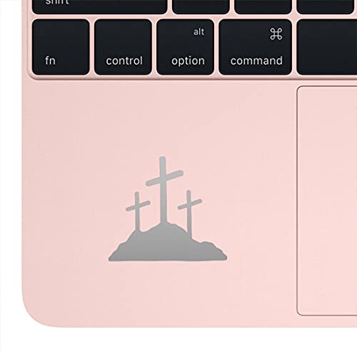 Image of Calvary Crosses Christian Jesus (Metallic Silver) (Set Of 2) Premium Waterproof Vinyl Decal Stickers For Laptop Phone Accessory Helmet Car Window Bumper Mug Tuber Cup Door Wall Decoration