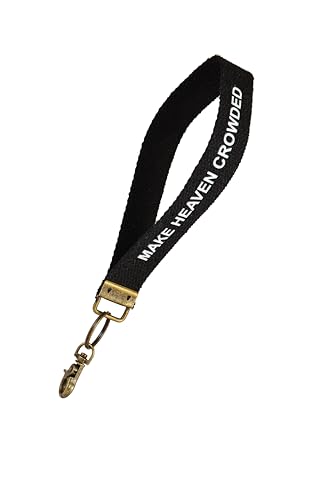 Image of Make Heaven Crowded Christian Keychain Cotton Wristlet Keychain Bronze Key Fob Soft Car Keychain Wristlet