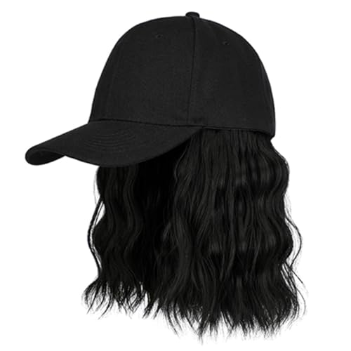 Casquette perruque femme cheveux courts bouclés et chapeau de baseball réglable
